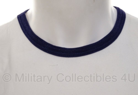 Koninklijke Marine T shirt WIT met blauwe randen - Sport witjes Sportwitjes - maat 6 (XL) - gedragen - origineel