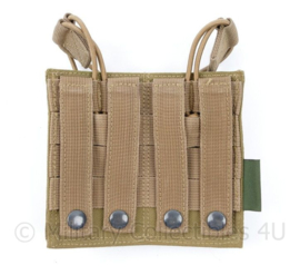 Defensie Warrior Assault Systems Molle Double mag pouch coyote M4 M16 diemaco - 15,5 x 2 x 14 cm - origineel