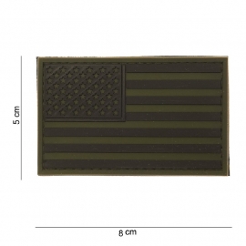 Uniform landsvlag USA  3D PVC Subdued - groen - met klittenband - 8 x 5  cm.