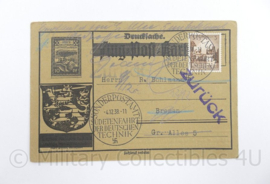 WO2 Duitse Postkarte van een Postzegelverkoper aan een klant of hij nog postzegels wil - 15 x 10,5 cm - origineel