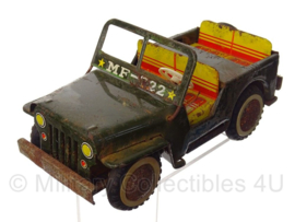 Blikken Jeep MF-722 model vintage voertuig handgemaakt! - 17 x 8 x 7,5 cm - origineel