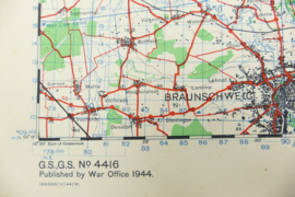 WW2 British War Office map 1944 Central Europe Braunschweig - 88 x 64 cm - origineel