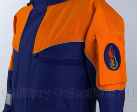 Duitse Jugendfeuerwehr parka met voering - donkerblauw met oranje - maat 86 cm. borstomtrek - ongedragen - origineel