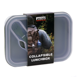 Opvouwbare lunchbox met deksel én spork - inhoud 300/600 ml - GROEN - nieuw gemaakt