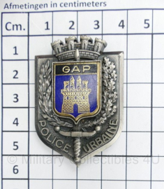 Franse politie GAP Police Urbaine insigne - 5,5 x 4 cm - afgebroken pin - 3 x 1,5 cm - origineel