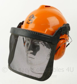 Oranje Bosbouwhelm met gehoorbescherming en vizier - origineel
