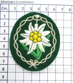 WO2 Duitse Gebirgsjäger Edelweiss mouwembleem - 8 x 6½ cm - replica