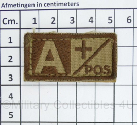 KL Nederlandse leger bloedgroep embleem A + Positief met klittenband - 5 x 2,5 cm - origineel