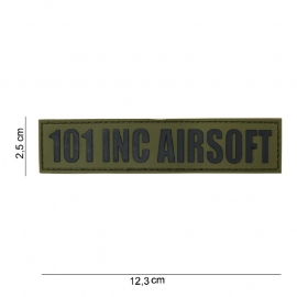 Embleem 3D PVC 101 INC TAB - klittenband - 12,3 x 2,5 cm - groen