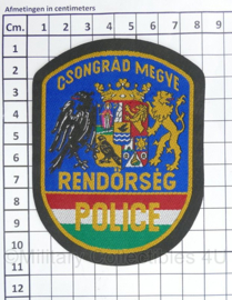 Hongaars Police embleem Rendorsec Police  - 10,5 x 8 cm - origineel