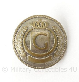Vintage knoop met G en kroon en krans - Per stuk - diameter 1½ cm - origineel