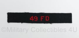 Canadese leger 49 FD 49 Field Regiment Artillery shoulder title - 13 x 2 cm - origineel