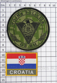 Kroatische Politie emblemen set - nieuwste model camo - doorsnede 9 cm - origineel