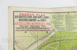 Duitse leger kaart Ausstellung Nürnberg 1906 Alleiniger Offizieller Plan - 36 x 20 cm - origineel