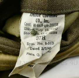 Wo2 US Army Class A jacket gedateerd 1942 - rang  Sergeant  - size 37R = maat 48 - origineel