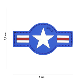 Embleem 3D PVC met klittenband USAF US air Force blauw - 5 x 3,2 cm.