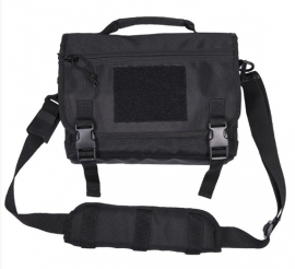 Messenger Bag met schouderriem ZWART - 32 x 23 x 6 cm.