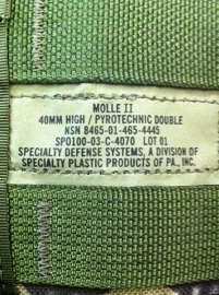 US Army WOODLAND  40mm HIGH EXPLOSIVE DOUBLE POUCH MOLLE II tas -  origineel