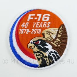 KLU Luchtmacht F16 F-16 40 years 1979-2019 embleem - met klittenband - diameter 9 cm