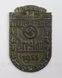 WO2 Duits schild NSKK Sternfahrt 1933 - afmeting 5,5 x 9 cm - replica