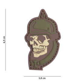 Embleem 3D PVC met klittenband - WW1 Skull - multicamo - 6,5 x 3,8 cm. 