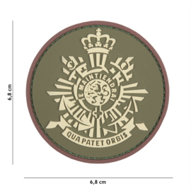 Embleem 3D PVC met klittenband - Korps Mariniers groen/coyote -  6,8 cm. diameter