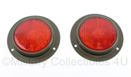Voertuig Rode reflector rood rond  WIllys MB, Dodge etc - PAAR  - diameter 9 cm - origineel