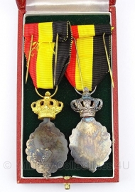 Belgische ereteken van de arbeid medaille set met doosje - Origineel