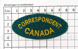 WO2 Correspondent Canada embleem - 8,4 x 3,2 cm