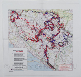 Leger Topografische kaart Bosnia Herzegowina Mine Situation 1:850 000 - 46 x 46 cm - origineel