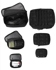 Set van 3 MOLLE tassen met ritsen - nieuw gemaakt - BLACK