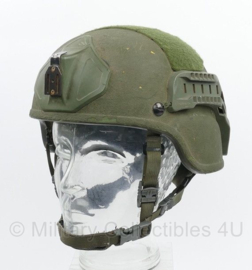 US Army ArmorSource AS501 helm met rails en NVG mount - beschermklasse NIJ IIIA - maat Medium - gedragen - origineel