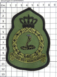 KLu Luchtmacht eenheid embleem 640e Squadron - met klittenband - afmeting 8 x 11,5 cm - origineel