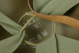 Franse leger M51 helm met camo en khaki hoes - zeer goede staat - origineel