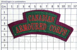 WO2 WW2 Canadian Armoured Corps shoulder title pair