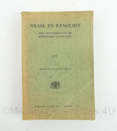 Defensie Naam en ranglijst der officieren van de Koninklijke Landmacht 1971 - origineel