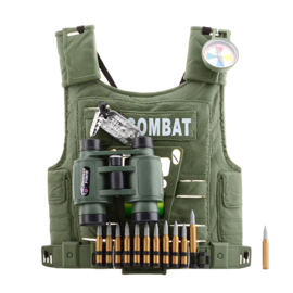 Tactical kunststof vest voor KINDEREN - met 4 toebehoren - groen