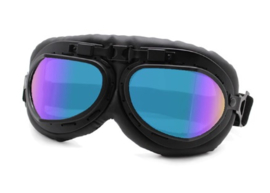 Piloten bril of brommer bril - zwart frame met gekleurde glazen