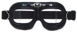 Piloten bril of brommer bril - zwart frame met heldere glazen