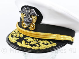 US Navy USN Admiral visor cap replica Summer cap WHITE - maat 57 tm. 60