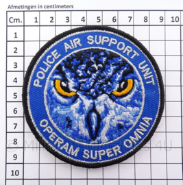 Nederlandse Police Air Support Unit embleem met klittenband - Unit Operam Super Omnia - diameter 9 cm