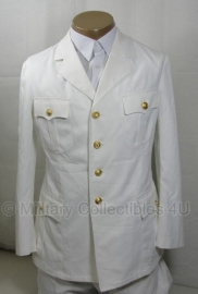 Wit marine uniform jas met gouden knopen - lengte 190 cm. / borstomtrek 96 cm. (maat nr. 43) origineel