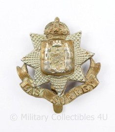 WW2 British cap badge East Surrey Regiment Kings Crown - 4,5 x 5 cm - origineel