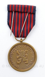 Belgische medaille Médaille du Volontaire 1940-1945  - 9 x 4 cm -  origineel