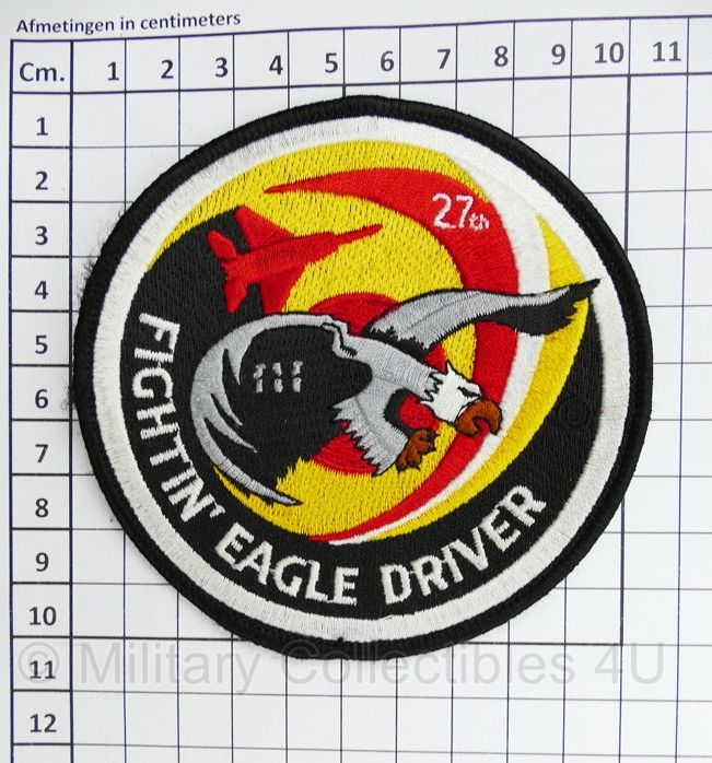 US Air Force Patch 27th squadron Fighting Eagle driver F15 - 10 x 10,5 cm - origineel
