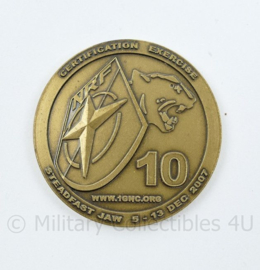 Defensie NATO NRF 1 Duits Nederlands Corps coin Certification Ecercise  Steadfast Jaw 2007 - diameter 3,5 cm - origineel