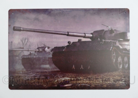 Nieuw gemaakte metalen plaat WO2 Duitse Tanks  - 30 x 20 cm - nieuw