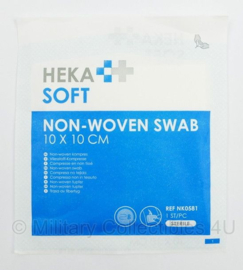 Heka Gaaskompres Soft Non Woven Swab 10 x 10 cm - Per stuk verpakt - exp. date 12-2028 - origineel
