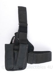 Defensie dropleg beenholster met dubbele magazijntassen - black - 14 x 3,5 x 23 cm - gebruikt - origineel