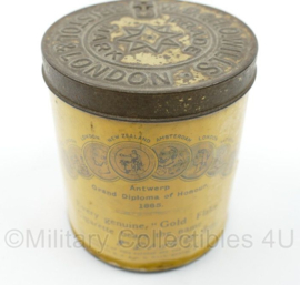 WO2 Brits blik  1940s Vintage WD & HO Wills Gold Flake Honey Dew Cigarette Round Tin Box- zonder inhoud - 7 x 7,5 cm - origineel